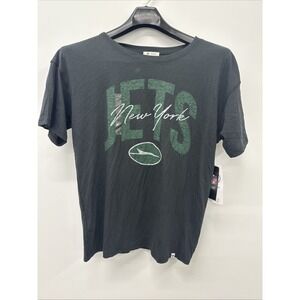 '47 Brand Women's New York Jets Short Sleeve Shirt Black NWT Team NFL Size Med